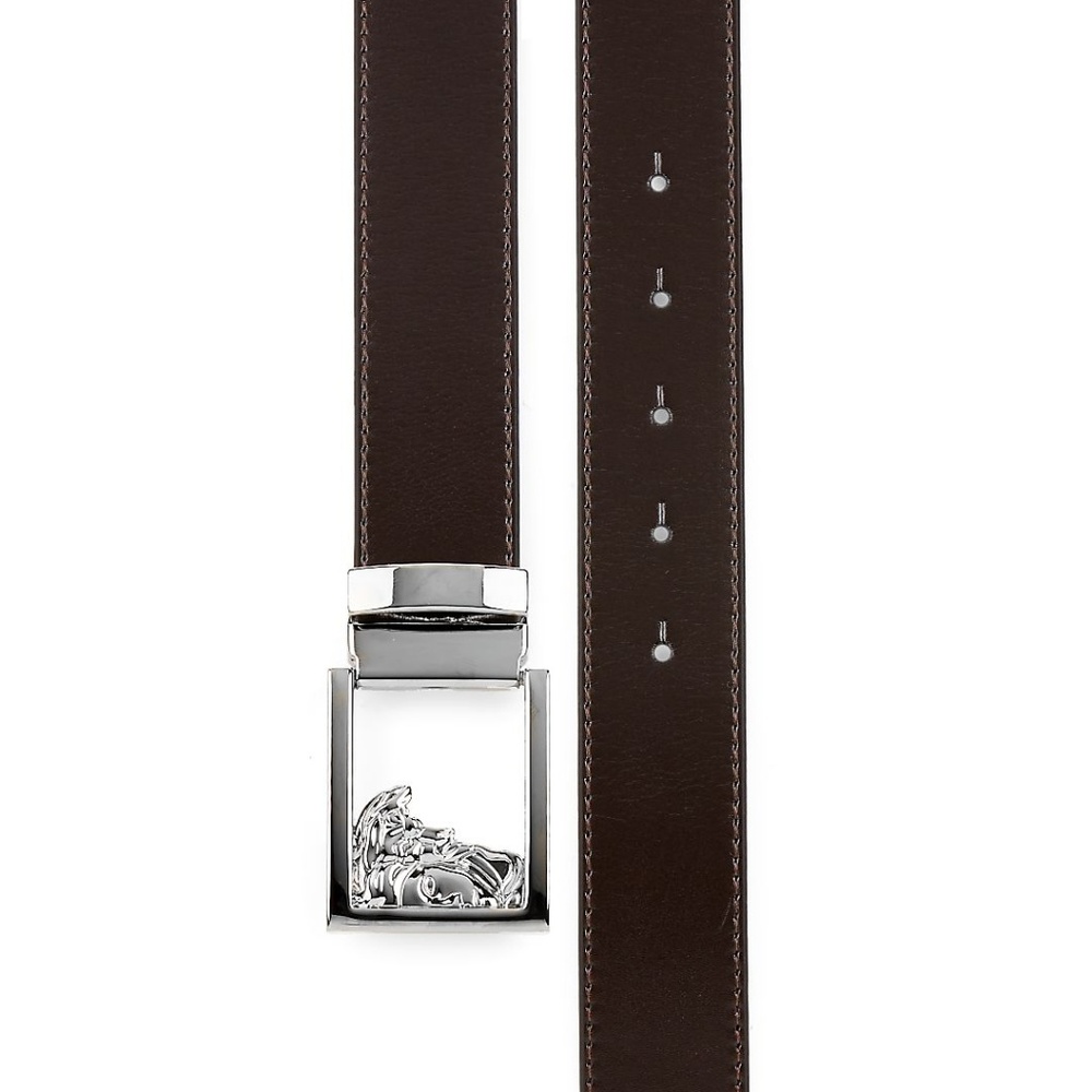 NEW Versace Collection Logo Leather belt Brown - Picture 7 of 8